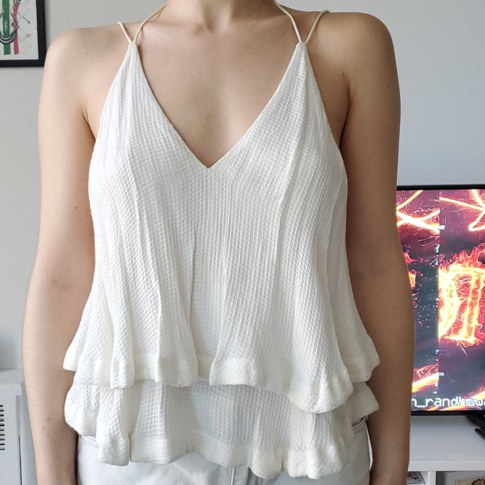 Flowy white tank top